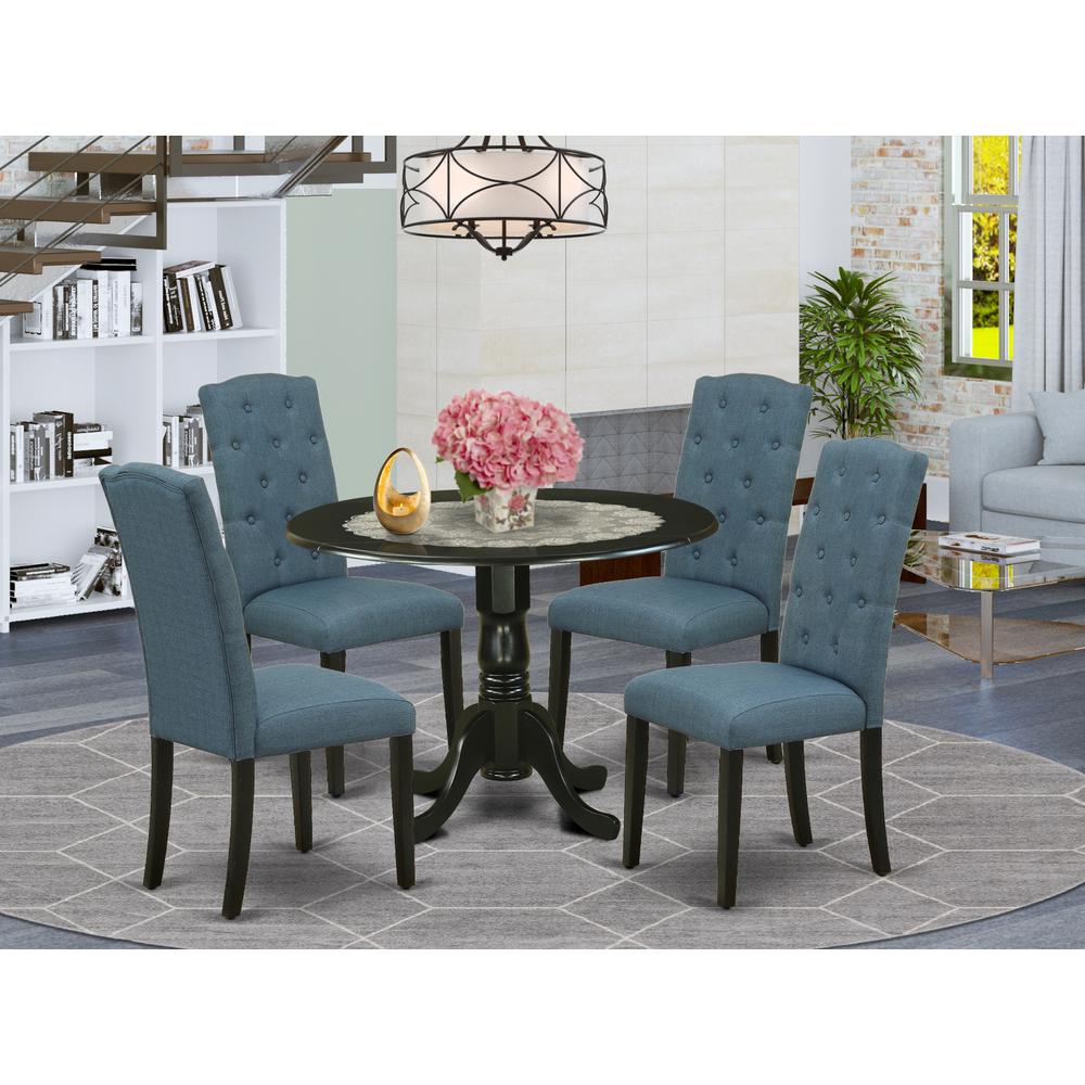 Dining Room Set Black, DLCE5-BLK-21. Picture 2