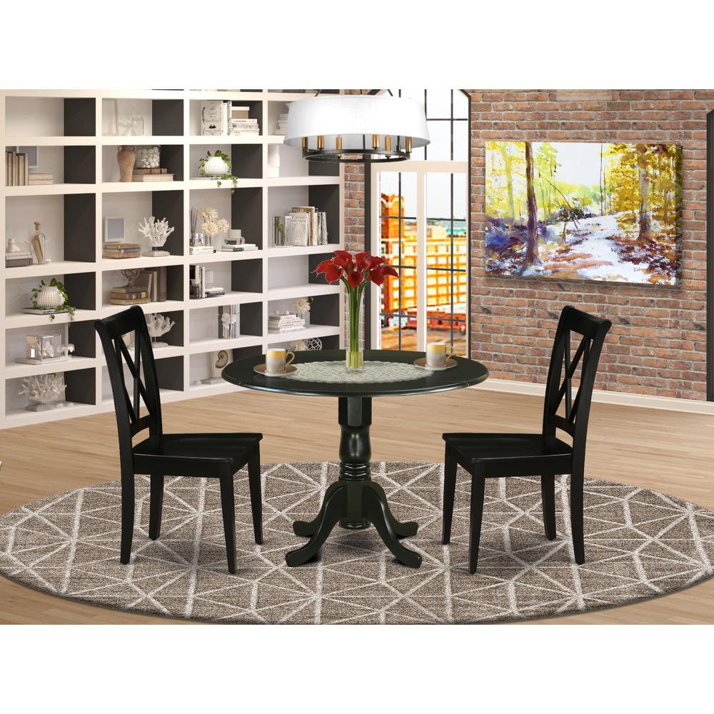 Dining Room Set Black, DLCL3-BLK-W. Picture 2