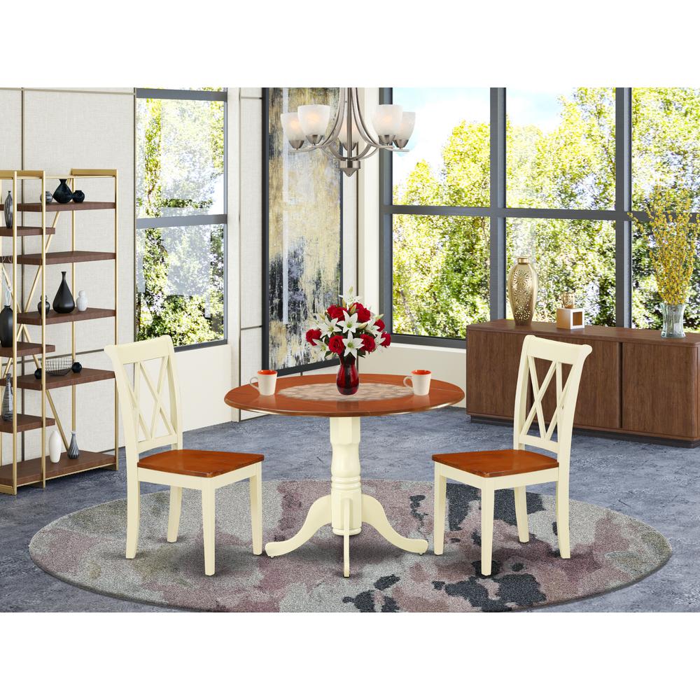 Dining Room Set Buttermilk & Cherry, DLCL3-BMK-W. Picture 2