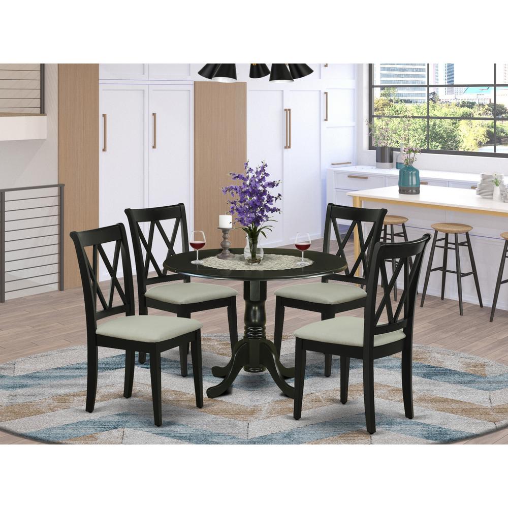 Dining Room Set Black, DLCL5-BLK-C. Picture 2