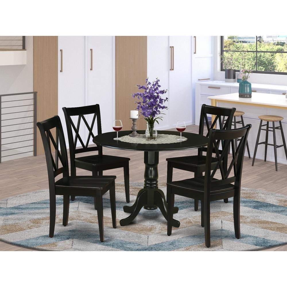 Dining Room Set Black, DLCL5-BLK-W. Picture 2