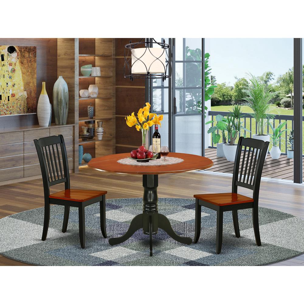 Dining Room Set Black & Cherry, DLDA3-BCH-W. Picture 2