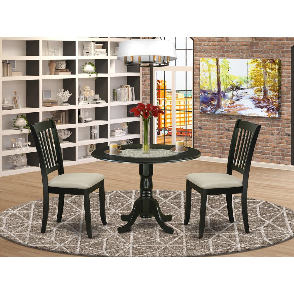 Dining Room Set Black, DLDA3-BLK-C. Picture 2