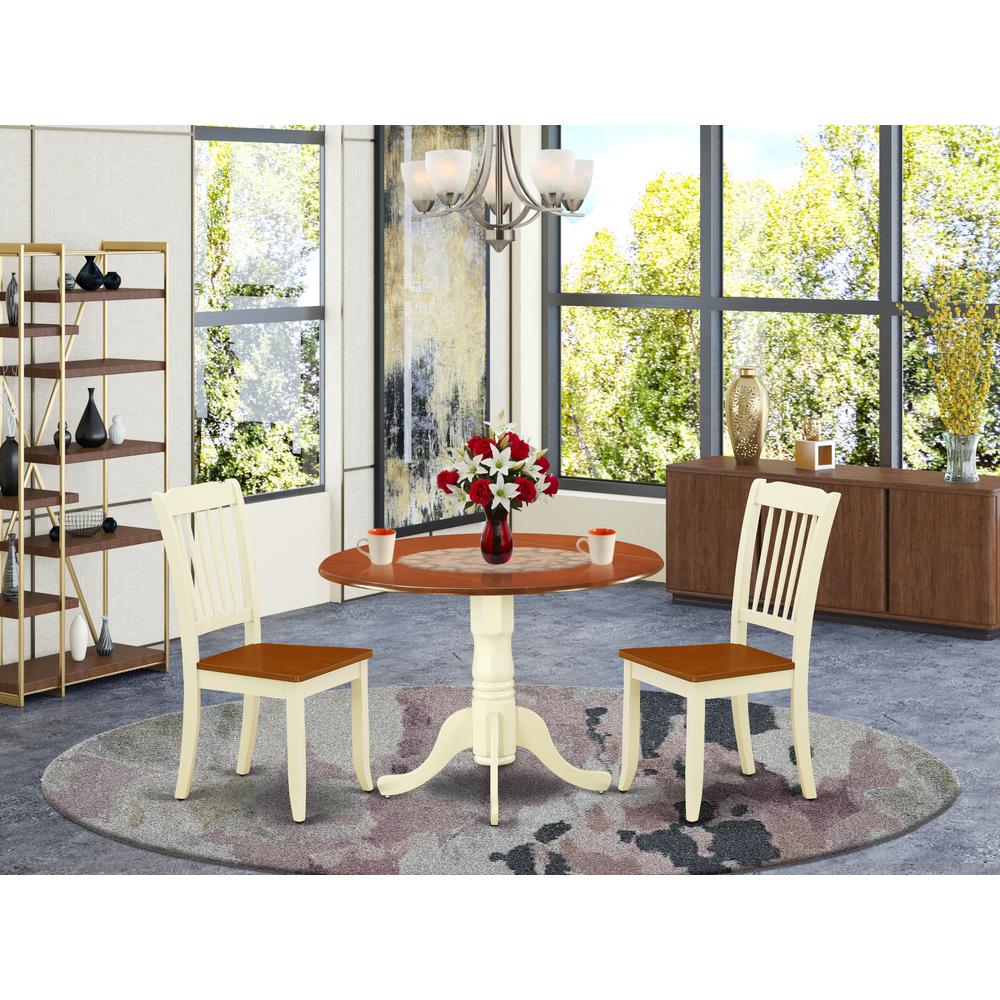 Dining Room Set Buttermilk & Cherry, DLDA3-BMK-W. Picture 2