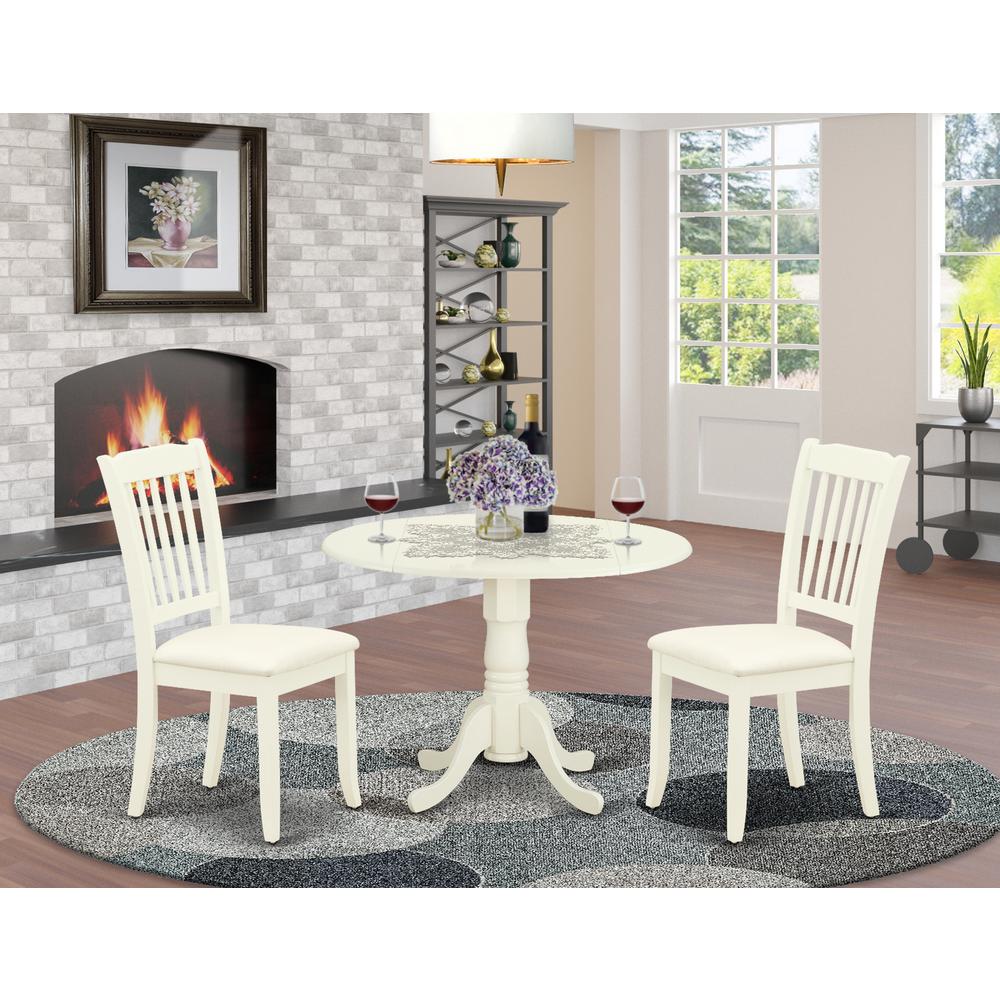 Dining Room Set Linen White, DLDA3-WHI-C. Picture 2