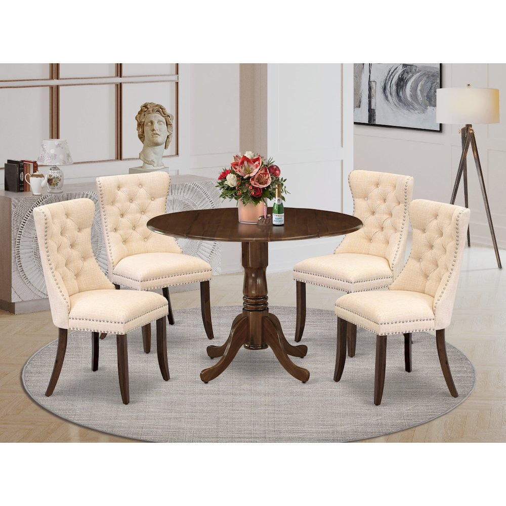 5 Piece Dining Room Furniture Set Consists of a Round Kitchen Table. Picture 2