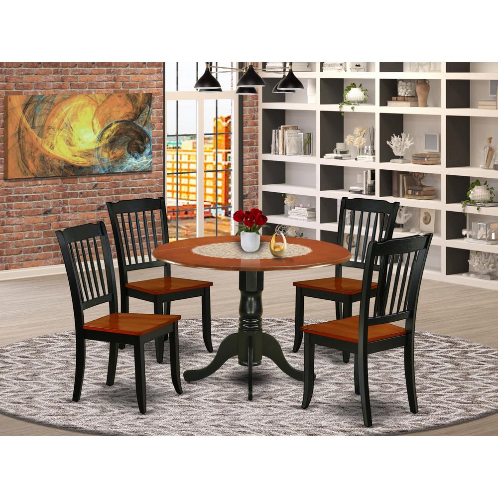 Dining Room Set Black & Cherry, DLDA5-BCH-W. Picture 2