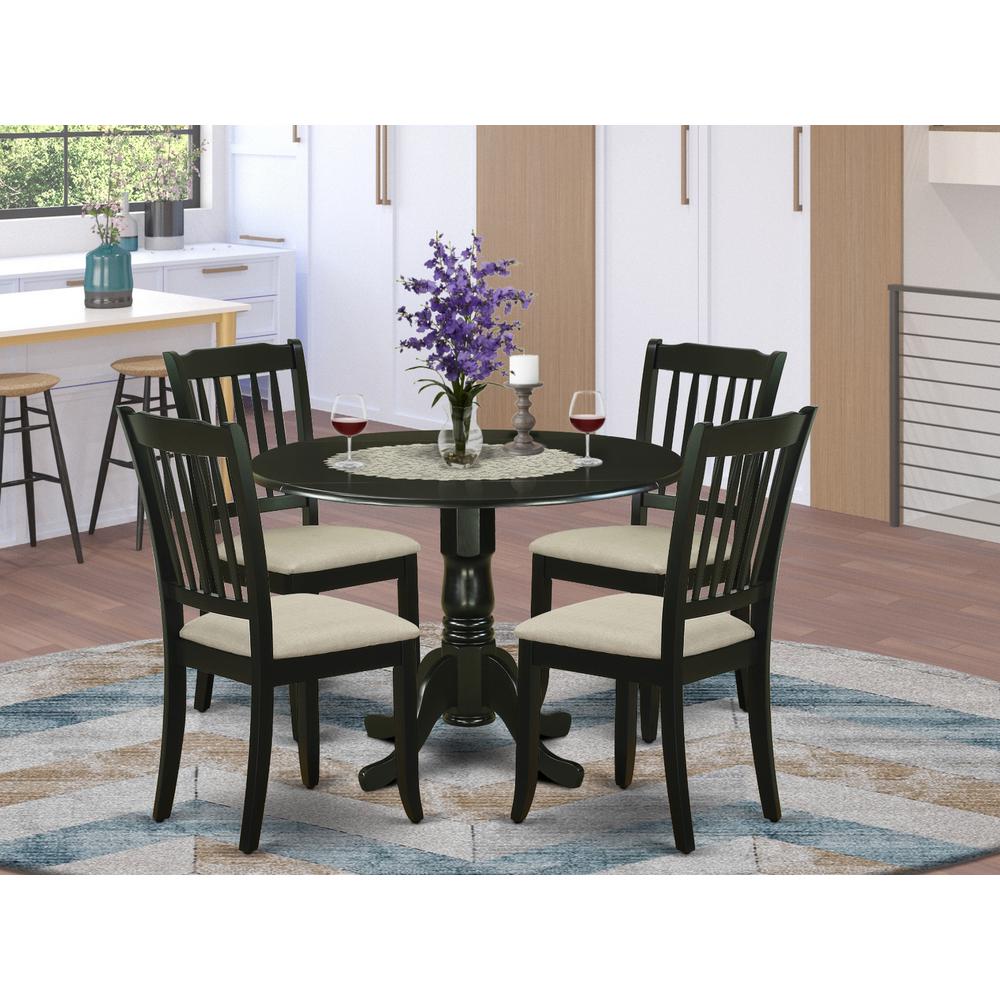 Dining Room Set Black, DLDA5-BLK-C. Picture 2
