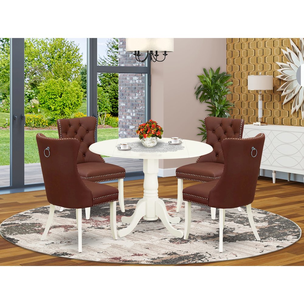 5 Piece Dinette Set for Small Spaces Contains a Round Dining Table. Picture 2