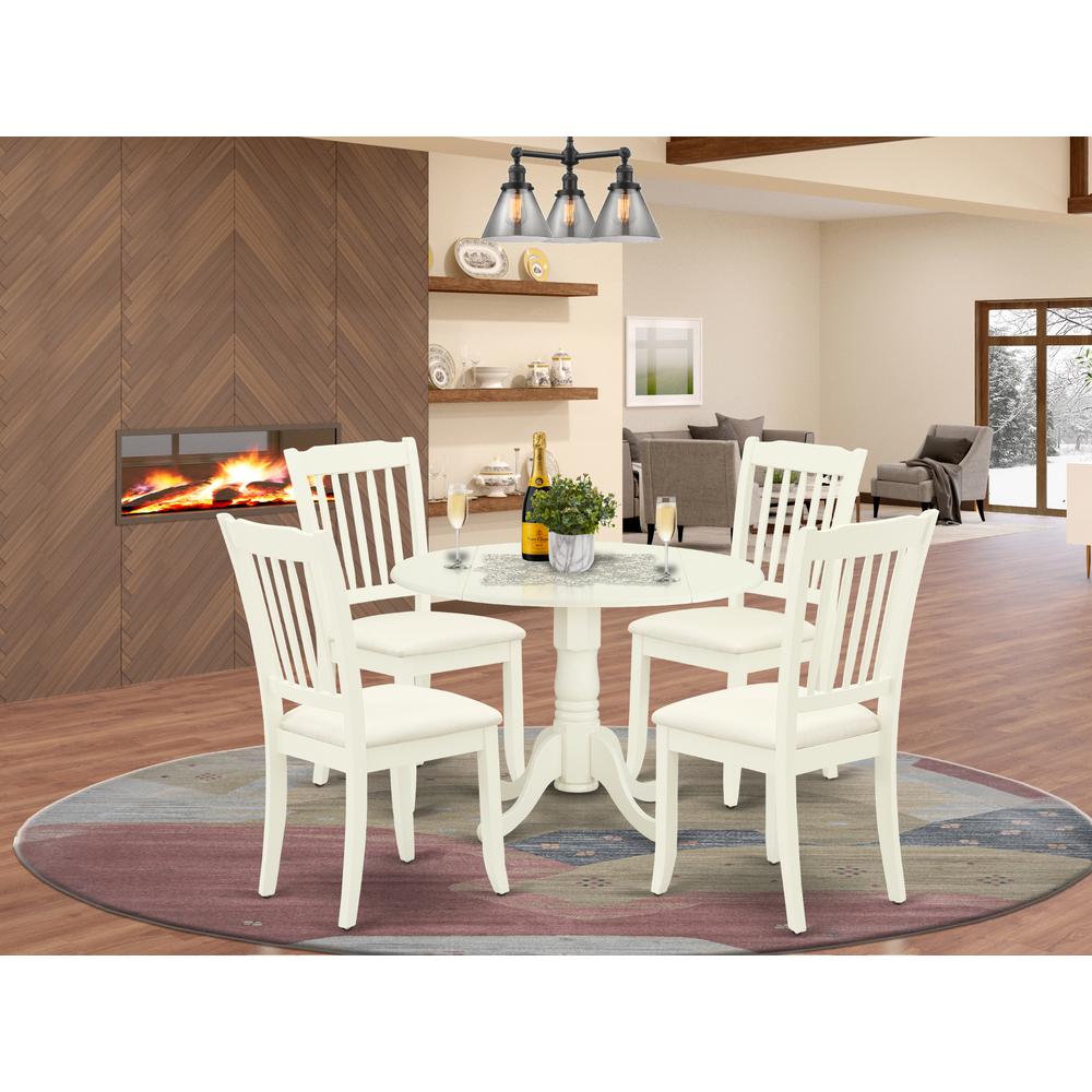Dining Room Set Linen White, DLDA5-WHI-C. Picture 2
