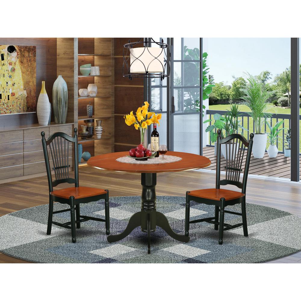 Dining Room Set Black & Cherry, DLDO3-BCH-W. Picture 2