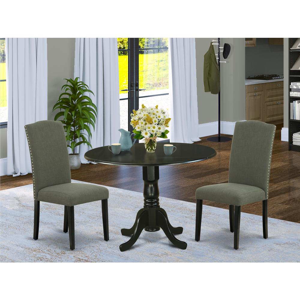 Dining Room Set Black, DLEN3-BLK-20. Picture 2
