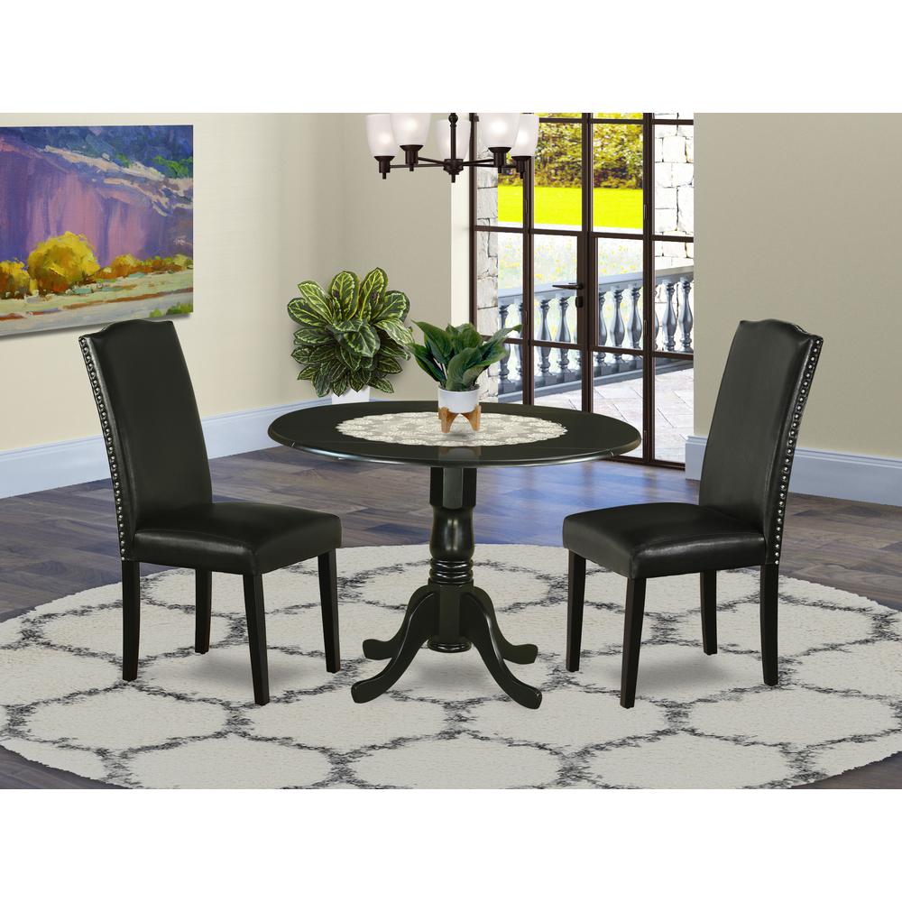 Dining Room Set Black, DLEN3-BLK-69. Picture 2