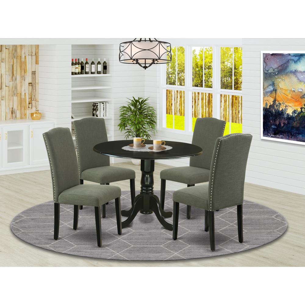 Dining Room Set Black, DLEN5-BLK-20. Picture 2