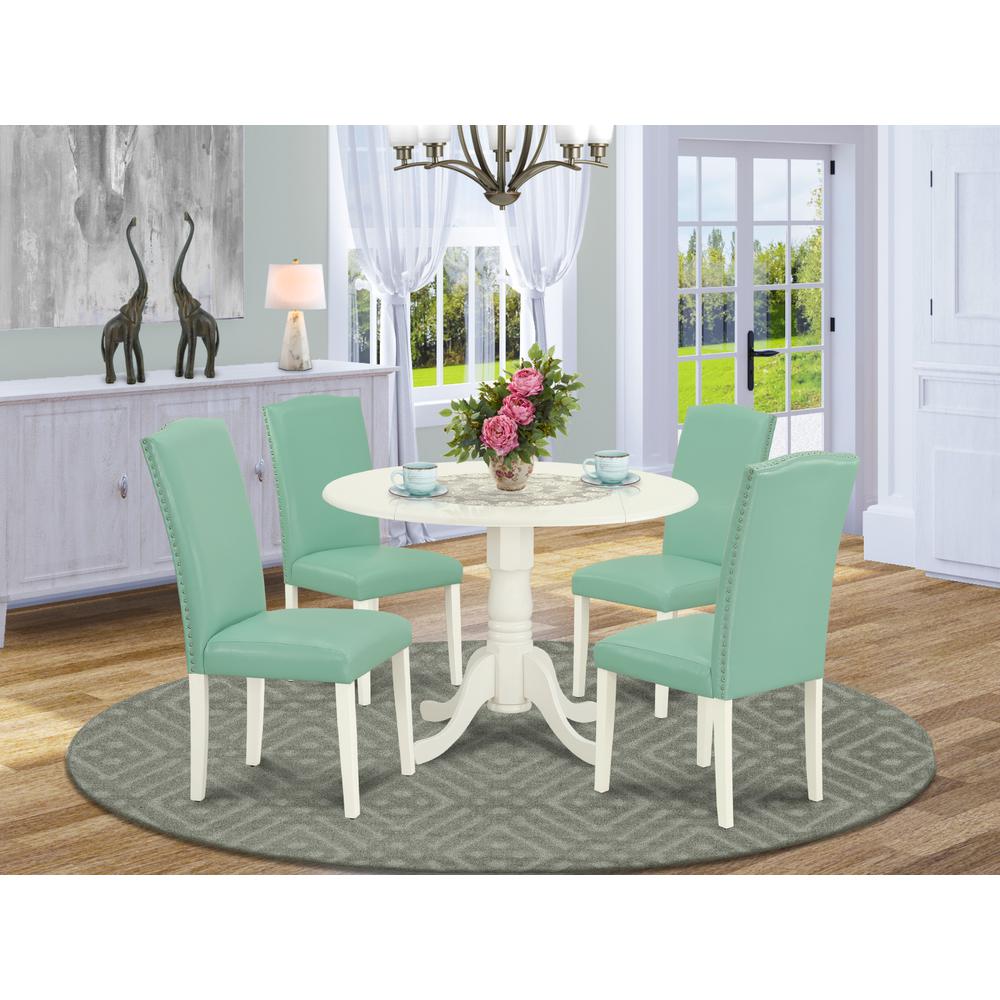 Dining Room Set Linen White, DLEN5-LWH-57. Picture 2