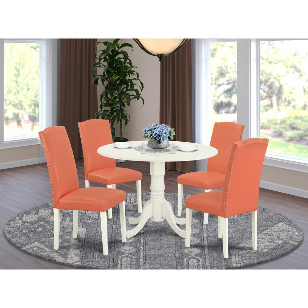 Dining Room Set Linen White, DLEN5-LWH-78. Picture 2