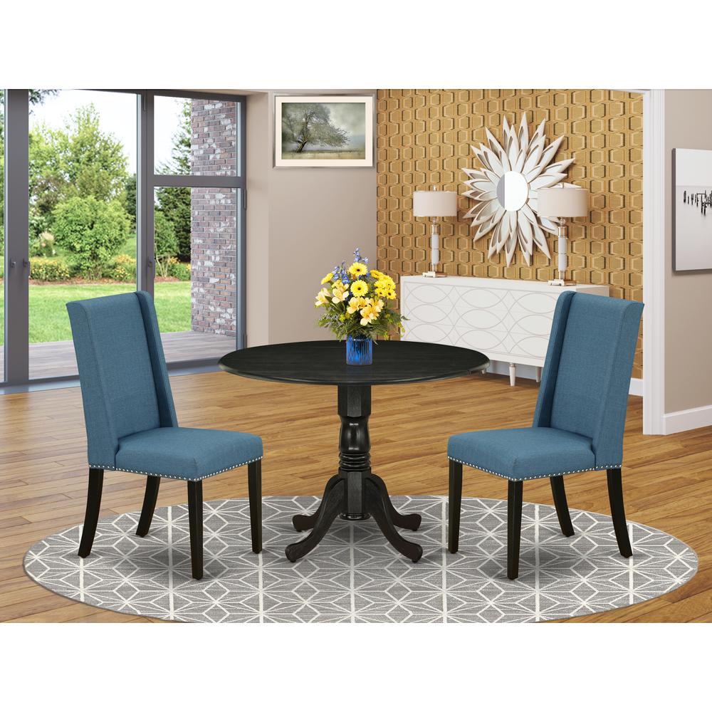 Dining Room Set Black, DLFL3-BLK-21. Picture 2