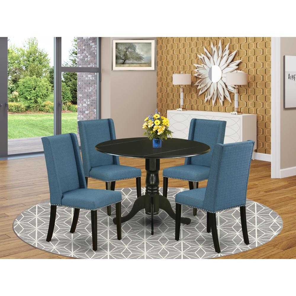 Dining Room Set Black, DLFL5-BLK-21. Picture 2