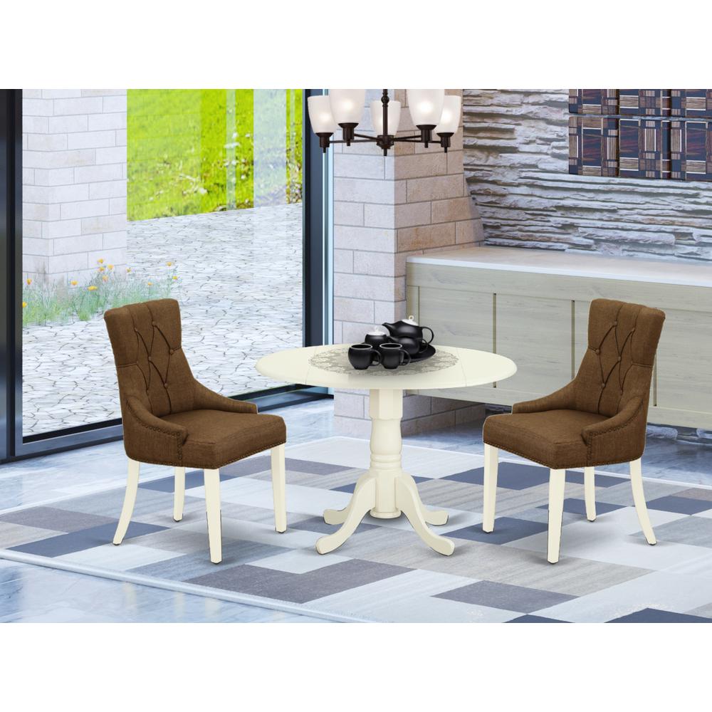 Dining Room Set Linen White, DLFR3-WHI-18. Picture 2