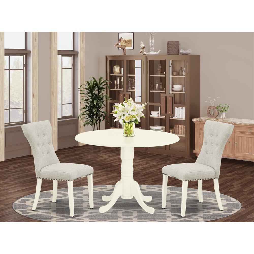 Dining Room Set Linen White, DLGA3-WHI-35. Picture 2