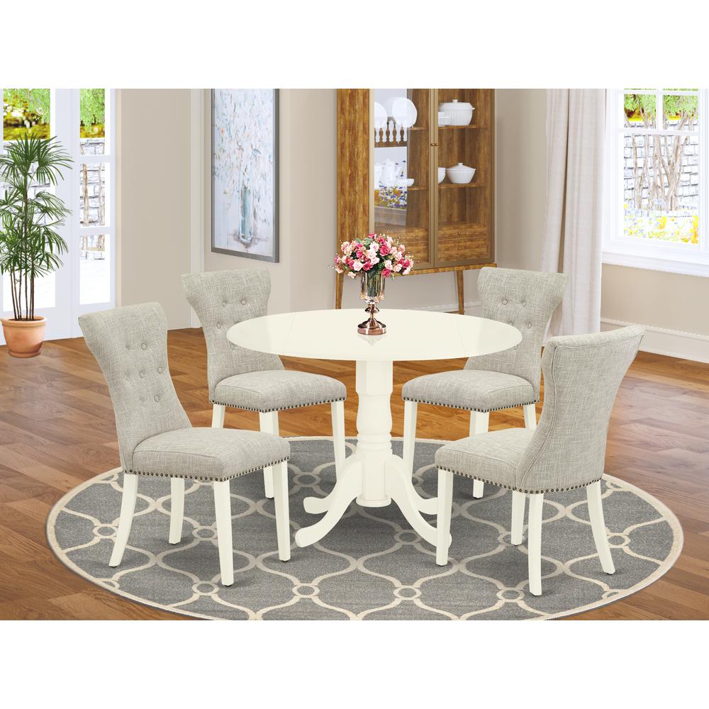 Dining Room Set Linen White, DLGA5-WHI-35. Picture 2