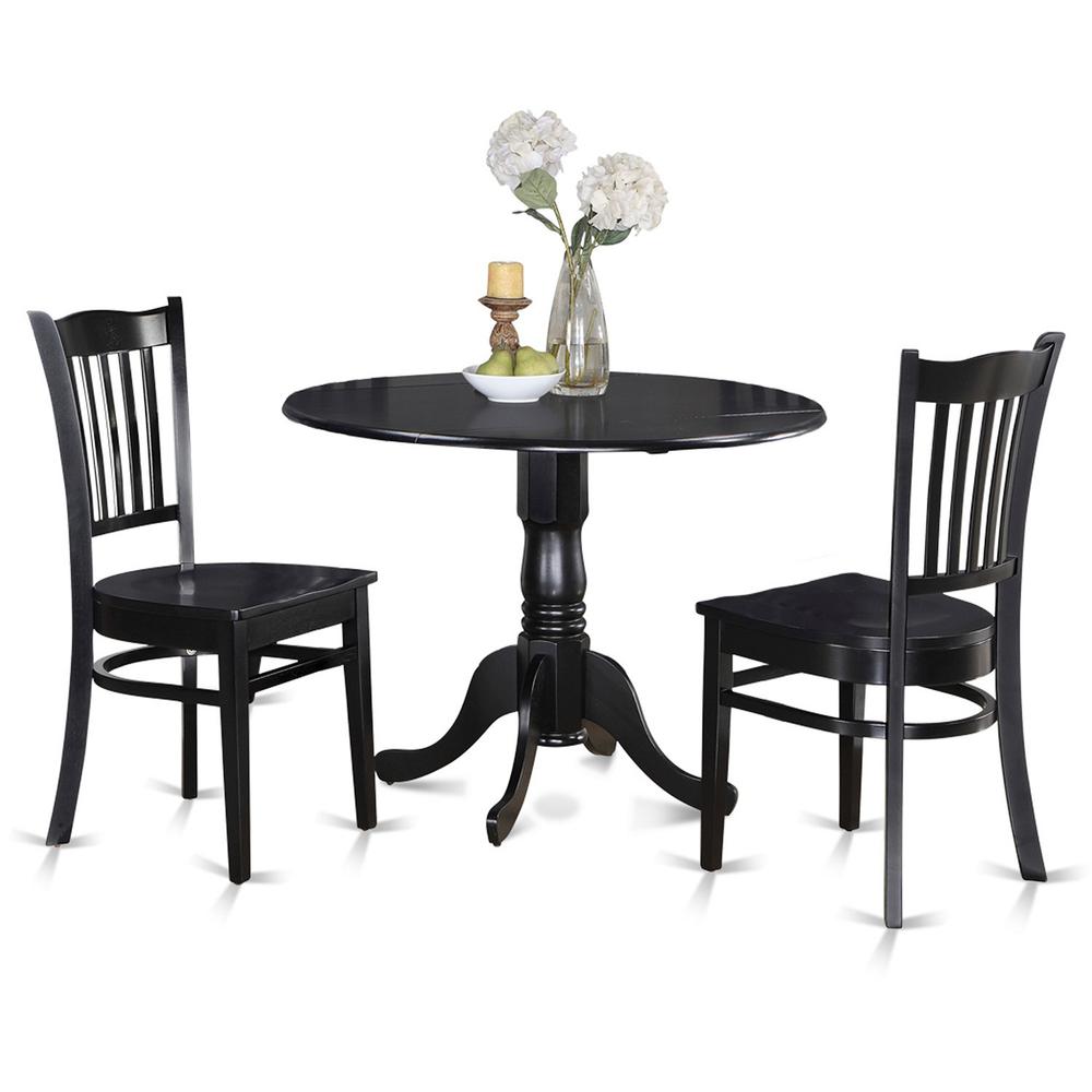 3  PC  small  Kitchen  Table  and  Chairs  set-round  Kitchen  Table  and  2  dinette  Chairs. Picture 1