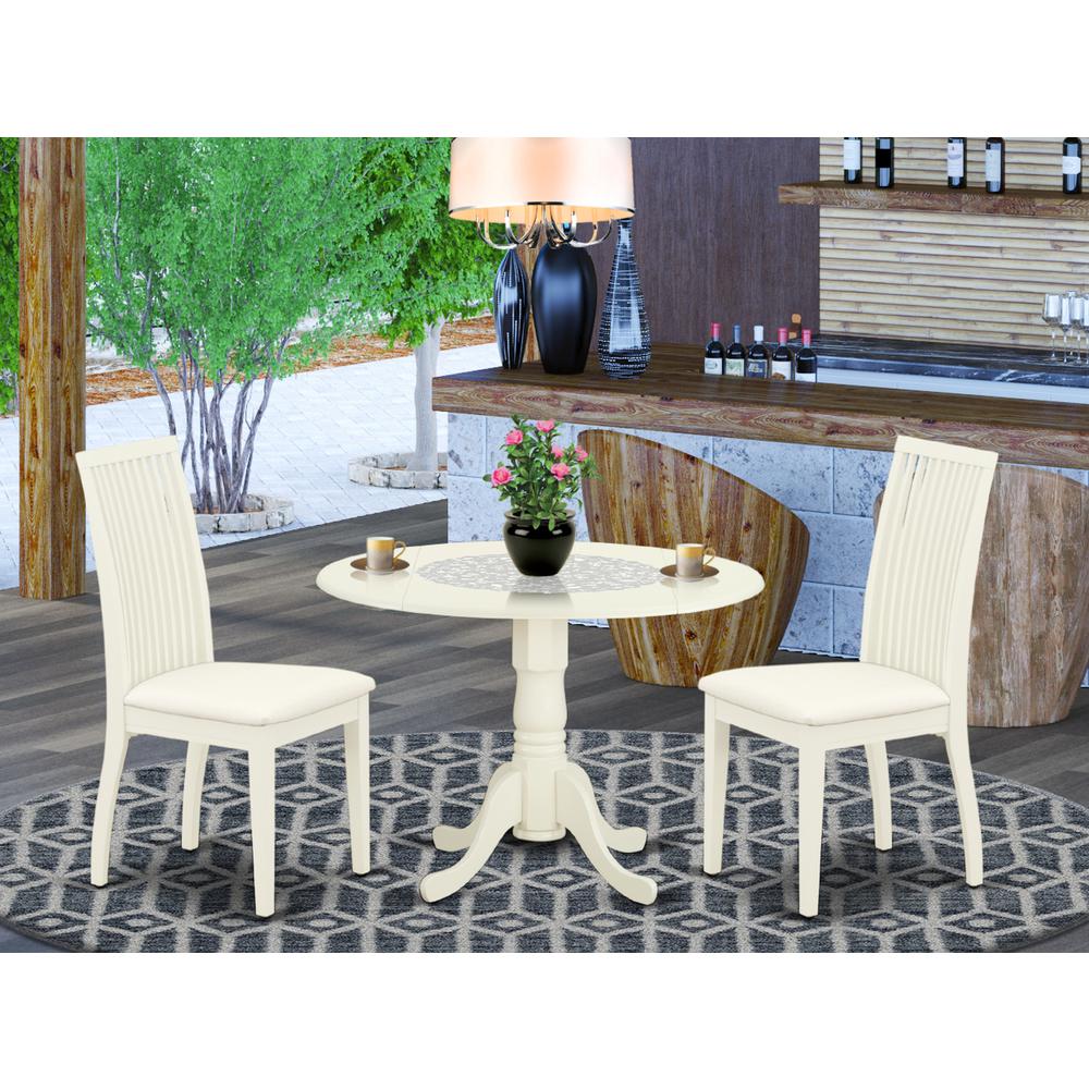 Dining Room Set Linen White, DLIP3-WHI-C. Picture 2