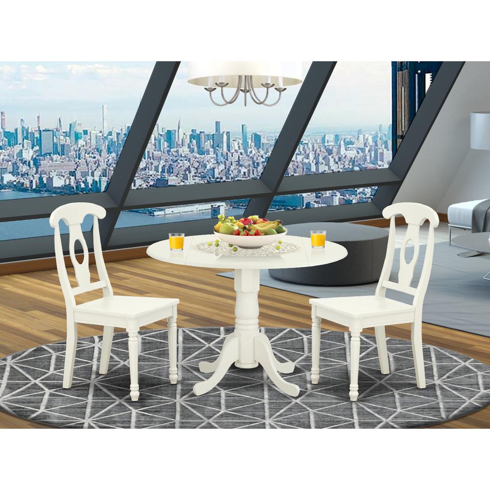 Dining Room Set Linen White, DLKE3-LWH-W. Picture 2