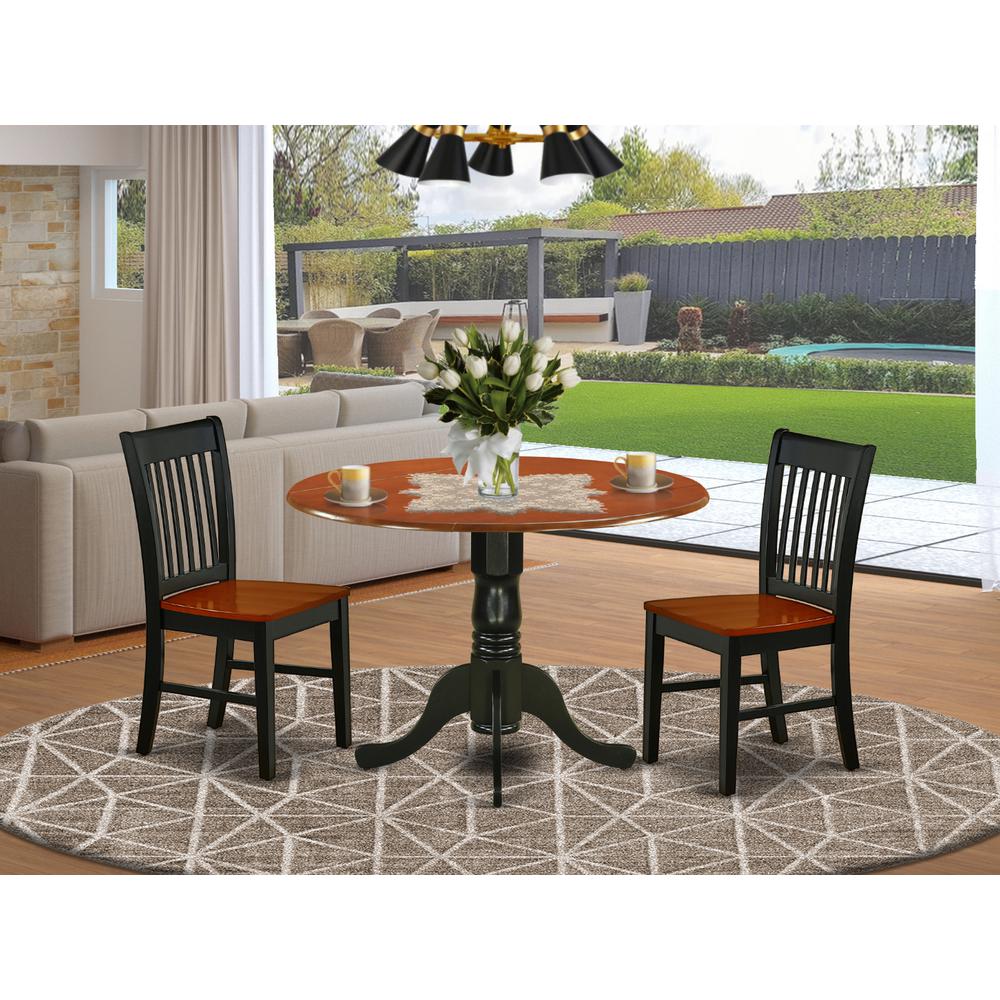 Dining Room Set Black & Cherry, DLNO3-BCH-W. Picture 2
