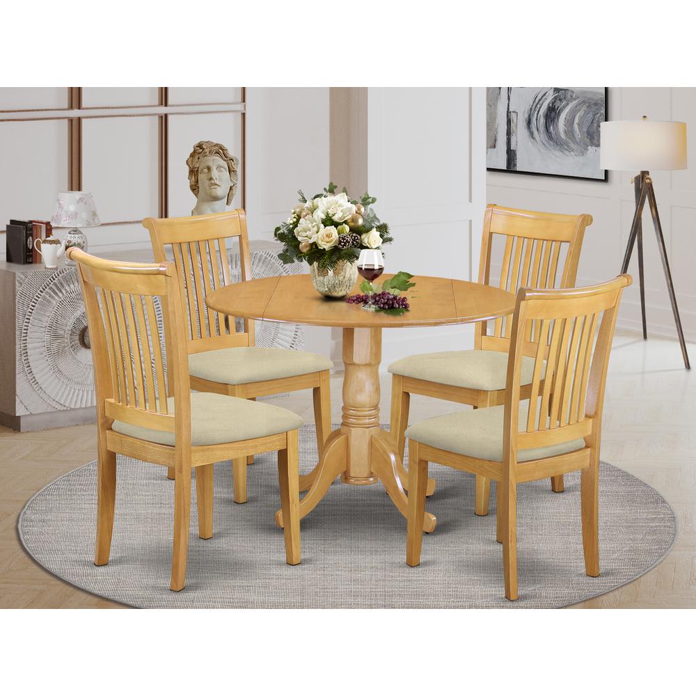 Dining Room Set Oak, DLPO5-OAK-C. Picture 2