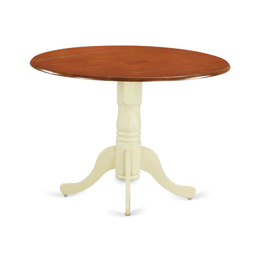 Dublin  Round  Table  with  two  9"  Drop  Leaves  in  Buttermilk  and  Cherry. Picture 1