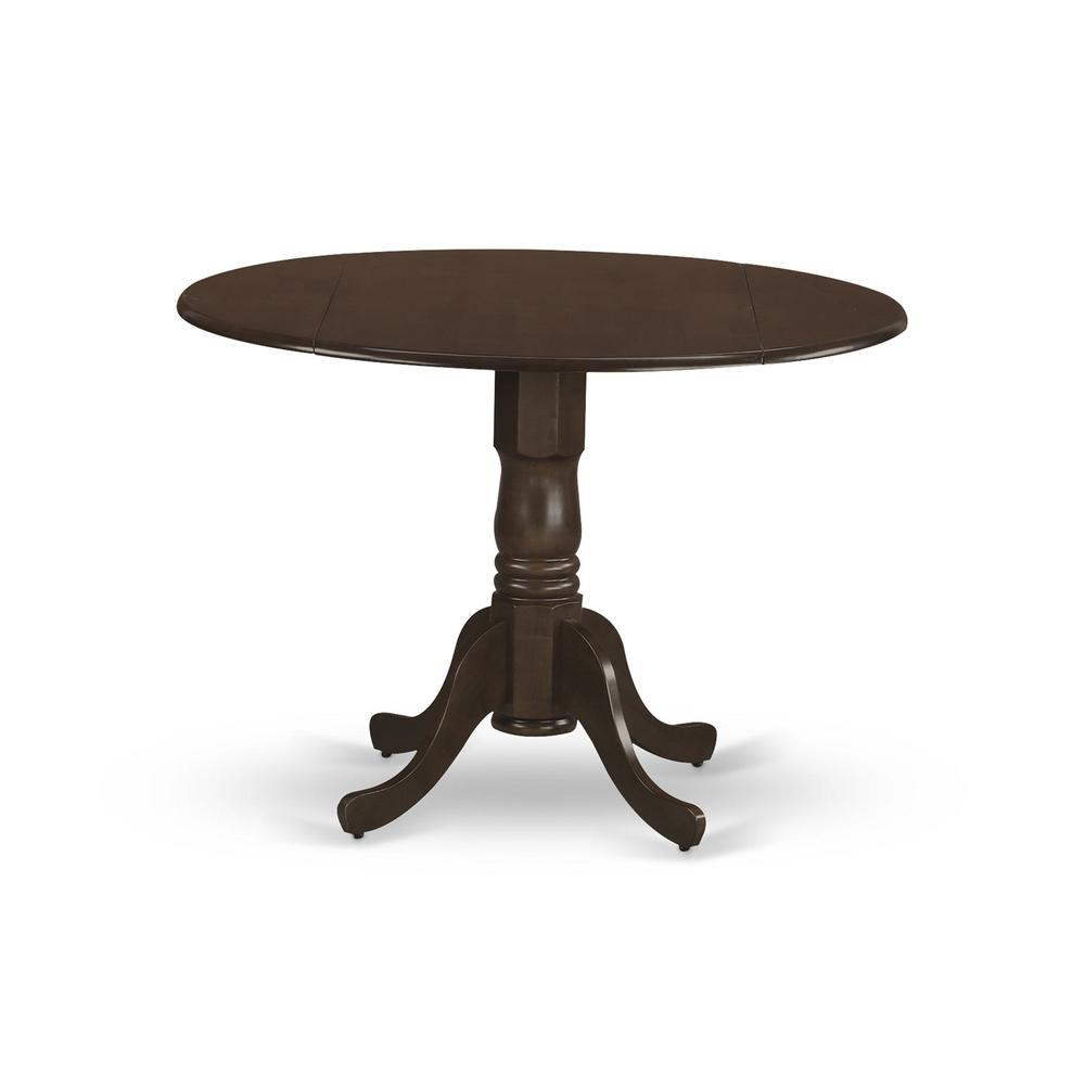 Dublin  Round  Table  with  two  9"  Drop  Leaves  in  Saddle  Brown  Finish. Picture 1