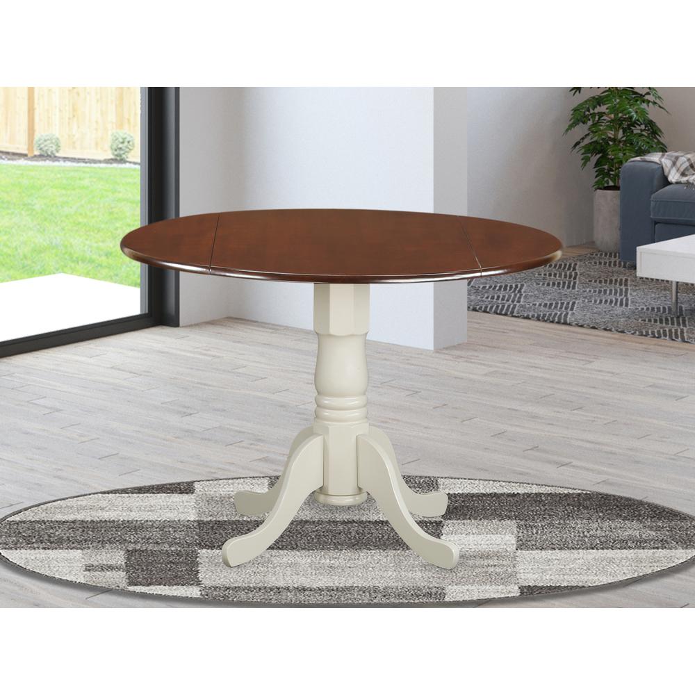 Dining Table Mahogany & Linen White, DLT-MLW-TP. Picture 2