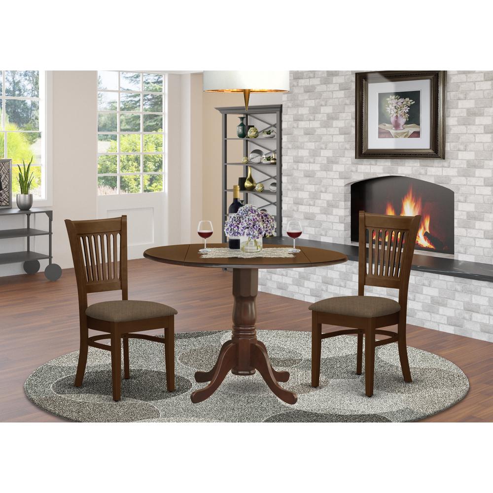 DLVA3-ESP-C 3 Pc2-drop-leaf Dining Table and 2 Dining Chairs. Picture 3
