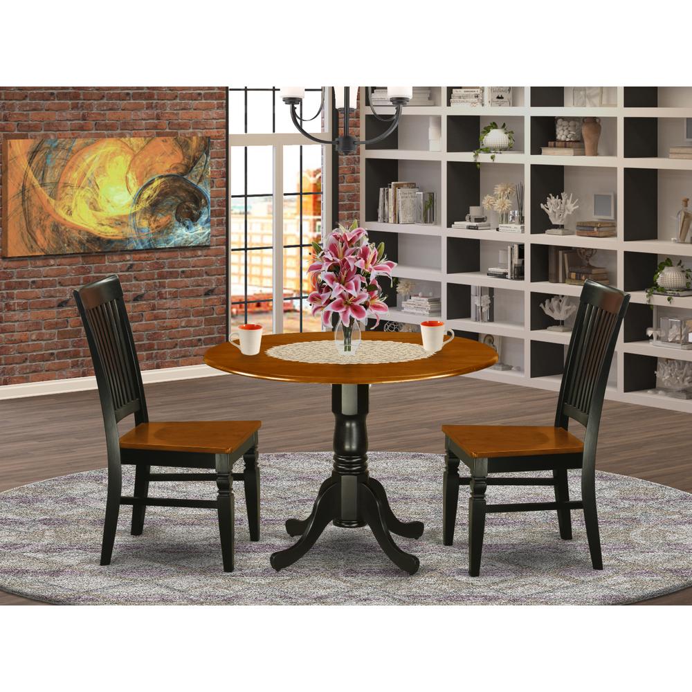 Dining Room Set Black & Cherry, DLWE3-BCH-W. Picture 2