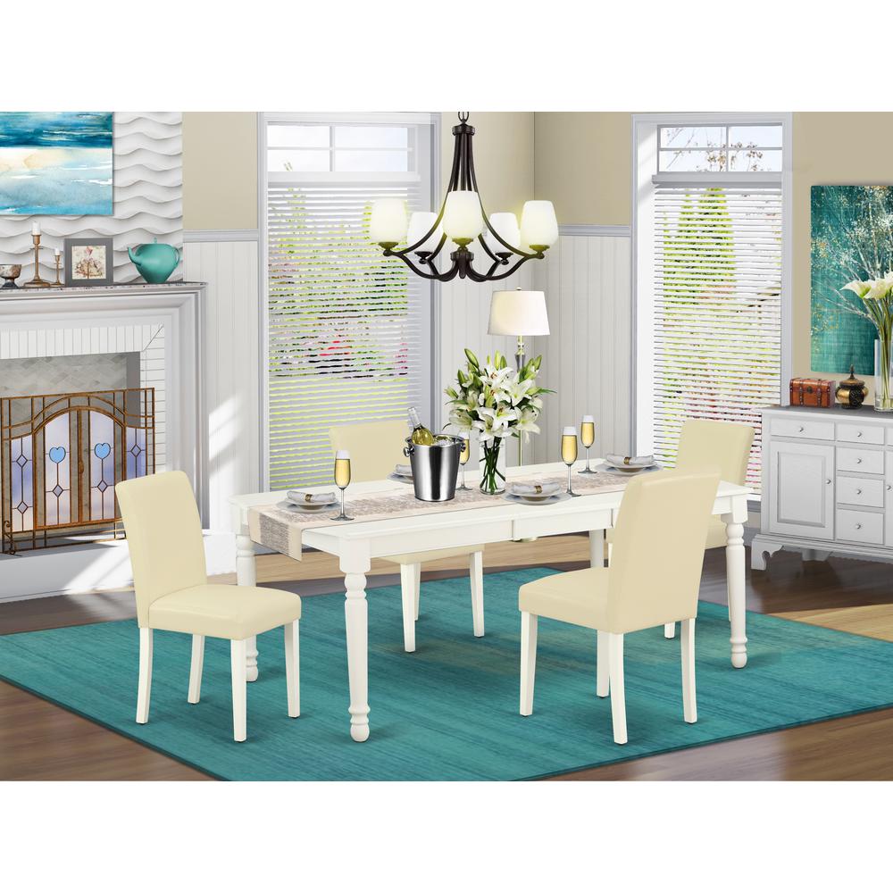 Dining Room Set Linen White, DOAB5-LWH-64. Picture 2