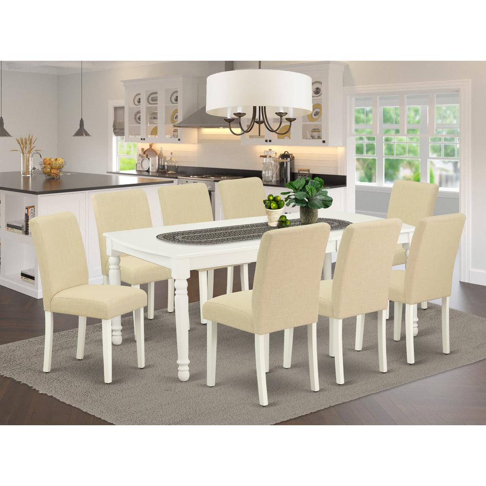 Dining Room Set Linen White, DOAB9-LWH-02. Picture 2