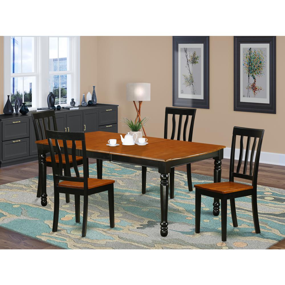 Dining Room Set Black & Cherry, DOAN5-BCH-W. Picture 2