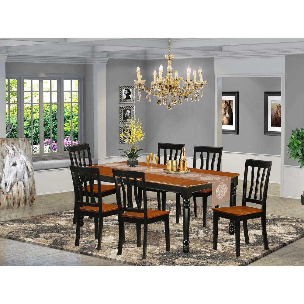 Dining Room Set Black & Cherry, DOAN7-BCH-W. Picture 2