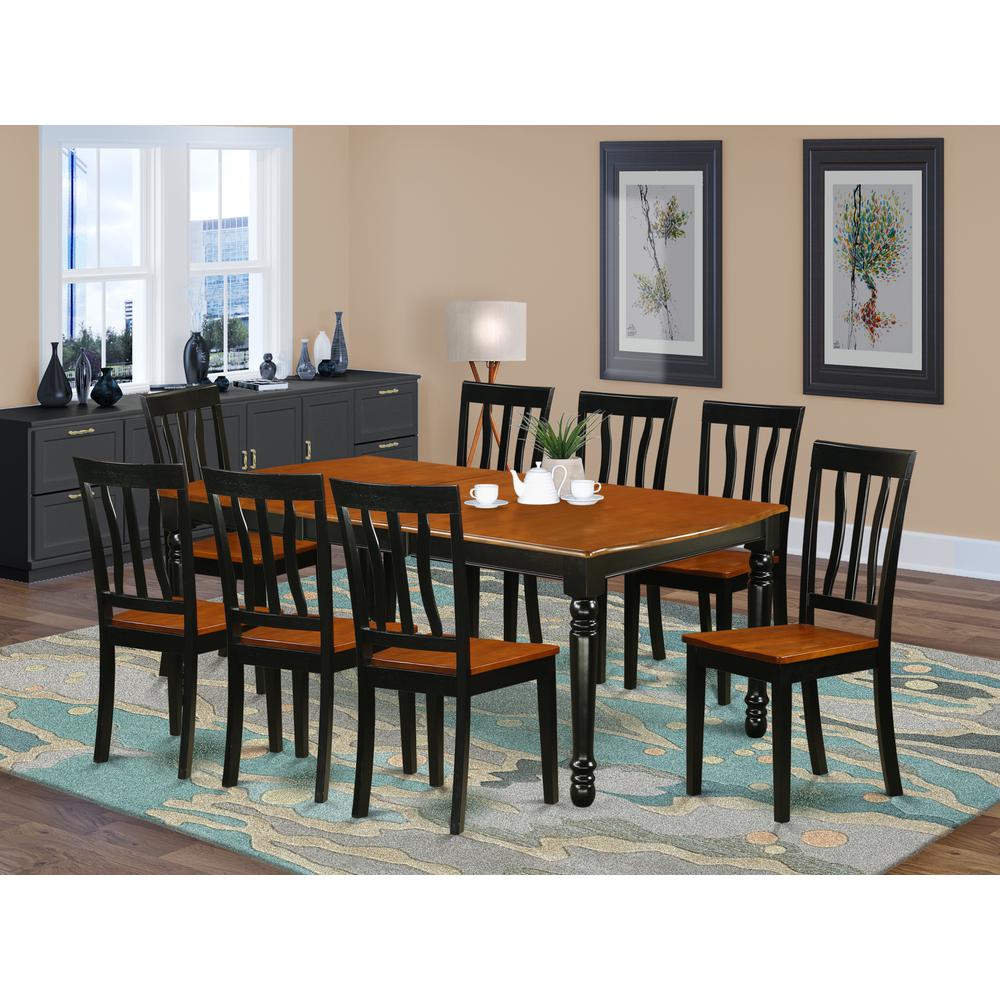 Dining Room Set Black & Cherry, DOAN9-BCH-W. Picture 2