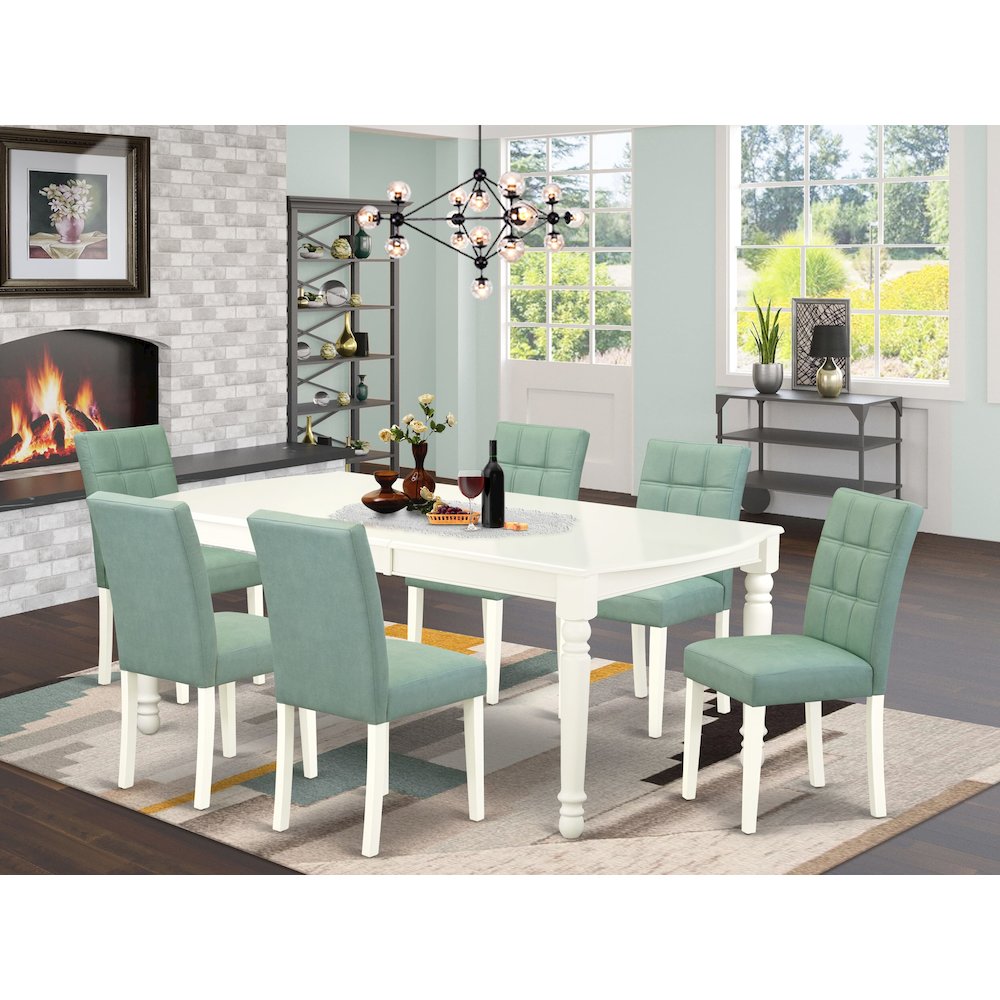 7 Piece Kitchen Dining Table Set contain A Mid Century Dining Table. Picture 2
