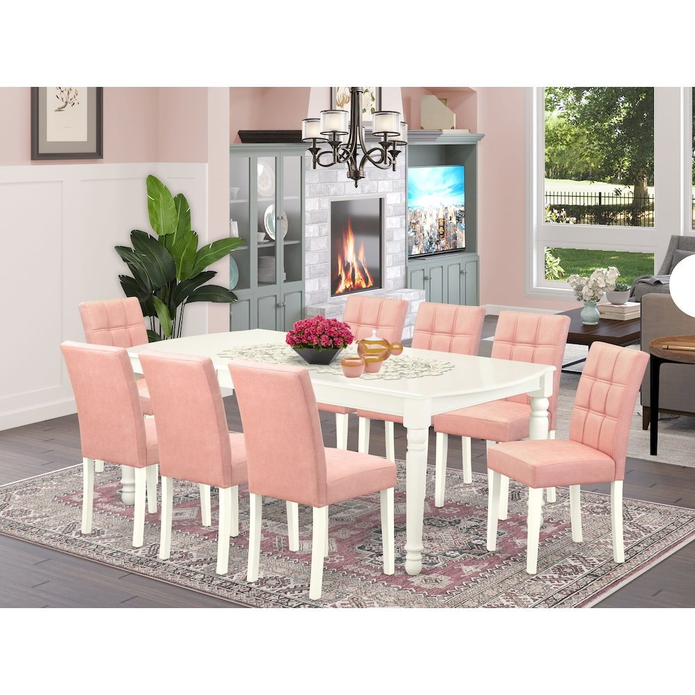 9 Piece Modern Dining Table Set contain A Wooden Table. Picture 2