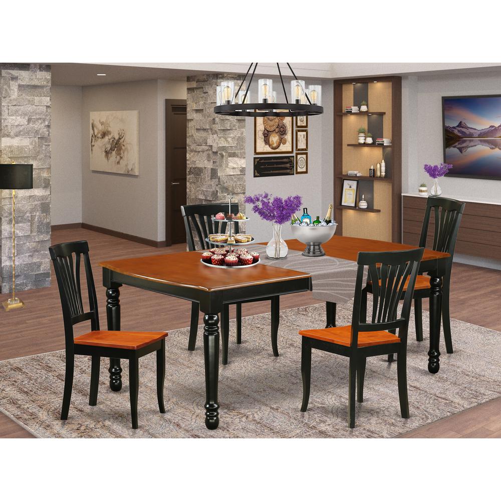 Dining Room Set Black & Cherry, DOAV5-BCH-W. Picture 2