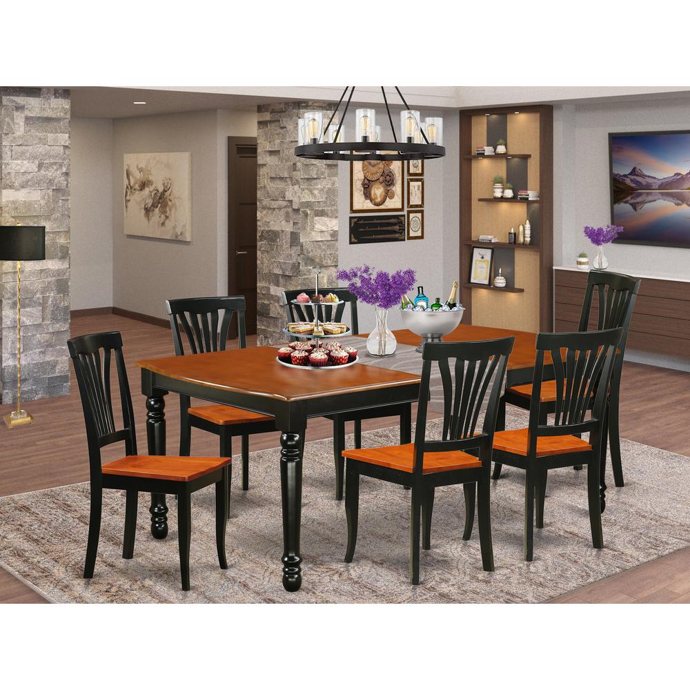Dining Room Set Black & Cherry, DOAV7-BCH-W. Picture 2