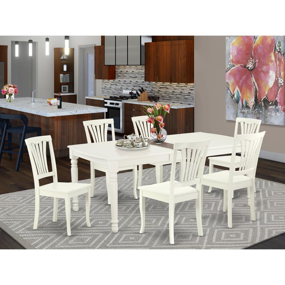 Dining Room Set Linen White, DOAV7-LWH-W. Picture 2