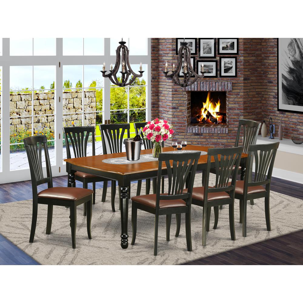 Dining Room Set Black & Cherry, DOAV9-BCH-LC. Picture 2
