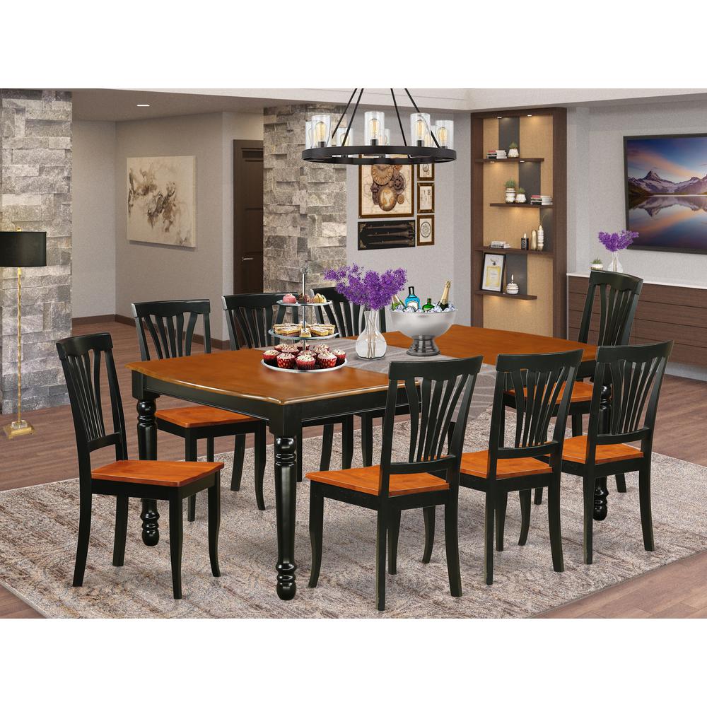 Dining Room Set Black & Cherry, DOAV9-BCH-W. Picture 2
