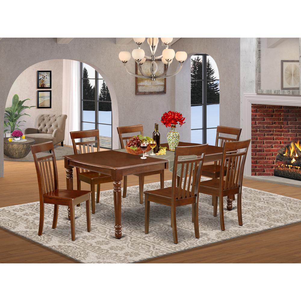 Dining Room Set Mahogany, DOCA7-MAH-W. Picture 2