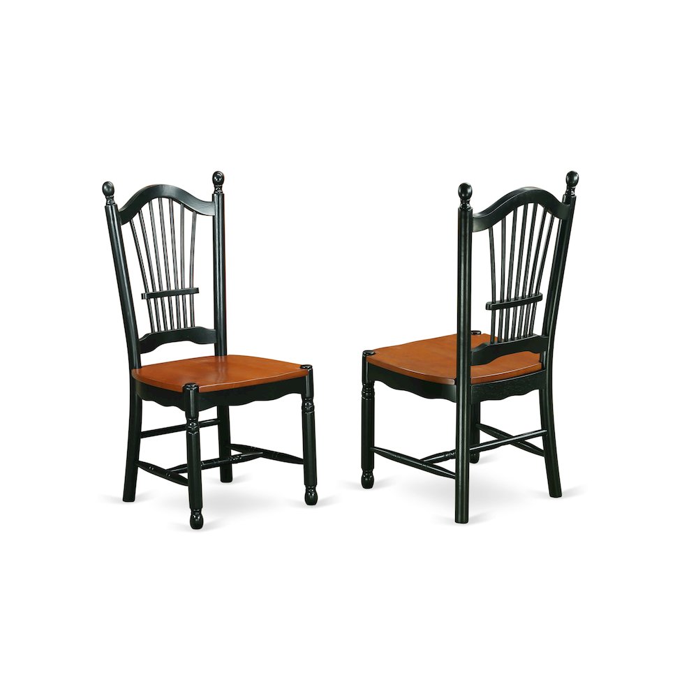 7-Piece Dining Room Set, Black & Cherry. Picture 4
