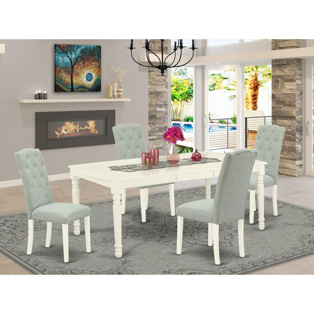 Dining Room Set Linen White, DOCE5-LWH-15. Picture 2